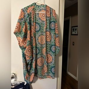 UMGEE Green~Coral Kimono 1X